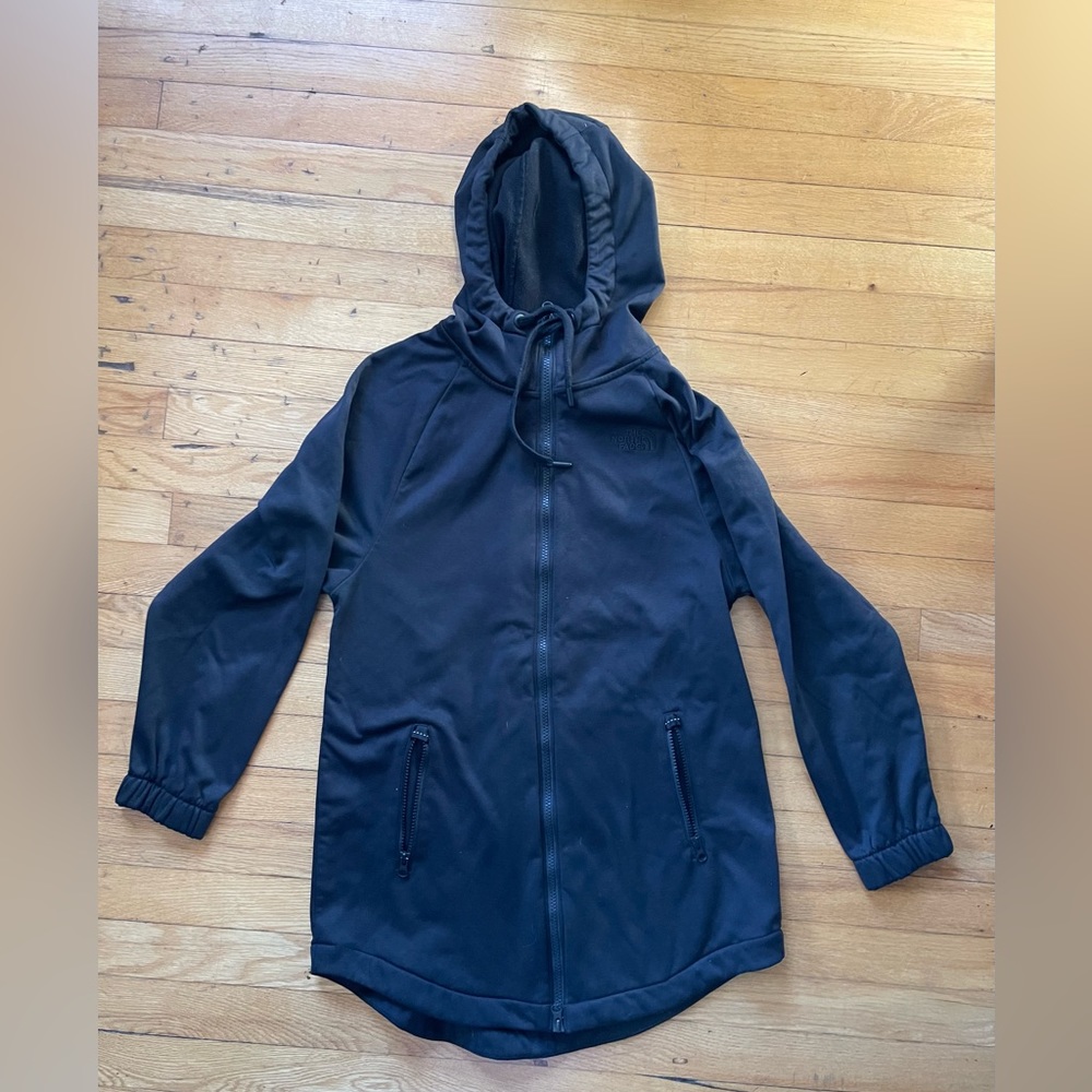 The North Face soft shell black jacket with hood